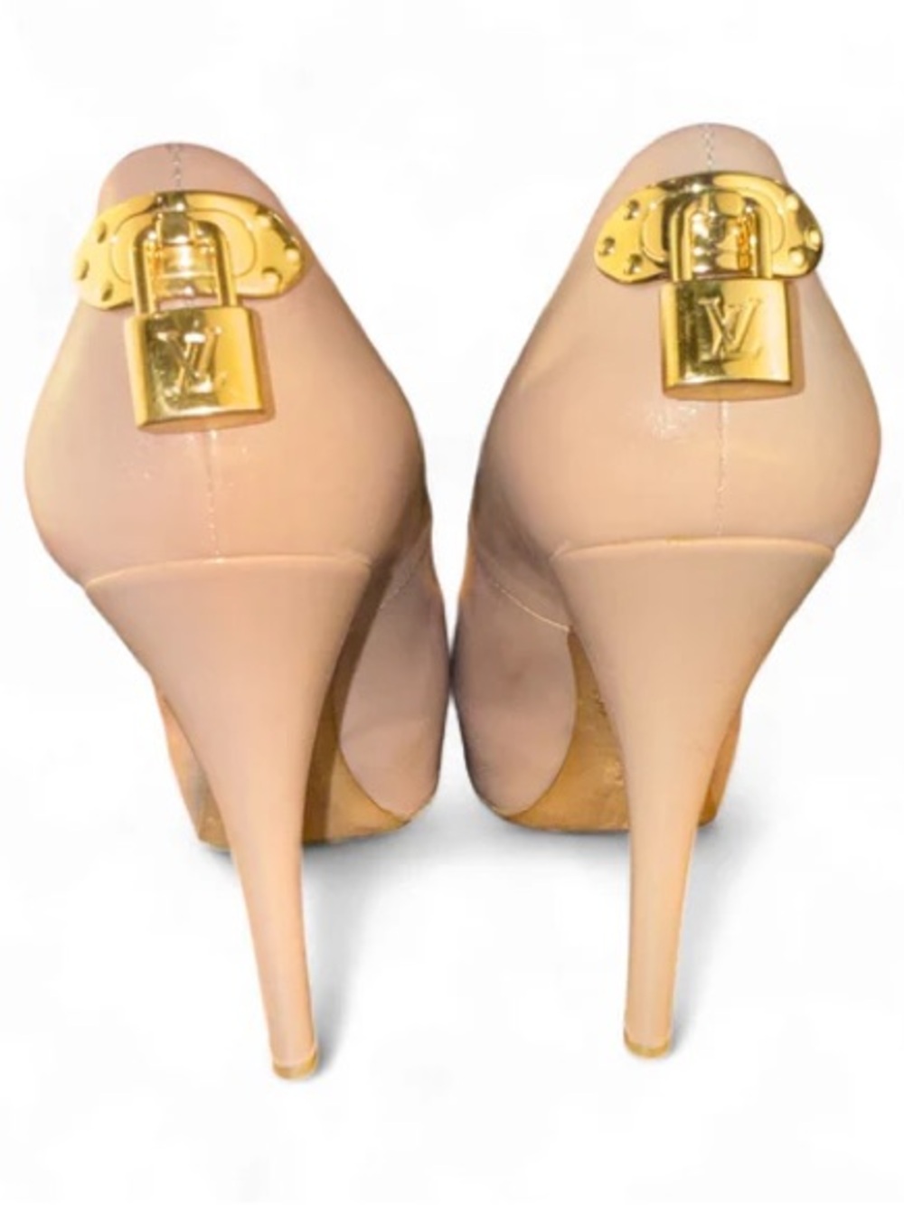 Louis Vuitton Nude Peep-Toe Platform Pumps - Picture 2 of 6